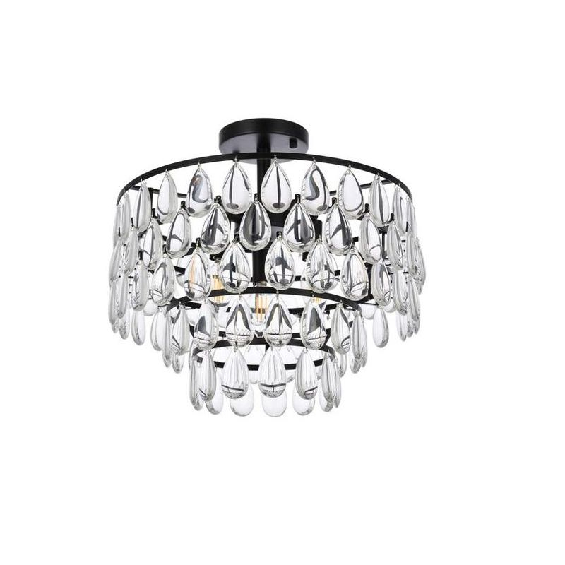 Elegant Lighting Mila 16 inch flush mount in black