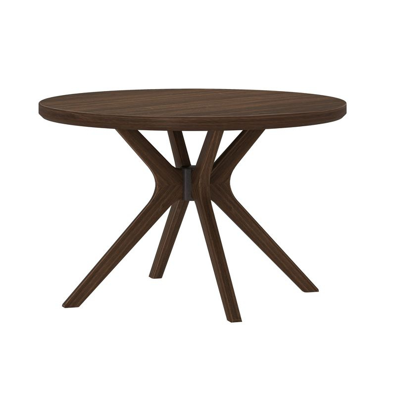 Plank+Beam Verso Round Dining Table, 47" Solid Wood Kitchen & Dining Room Table, Walnut