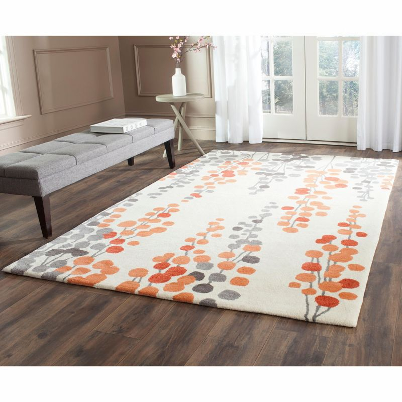 Soho SOH338 Hand Tufted Area Rug - Beige/Orange - 5'x8' - Safavieh.