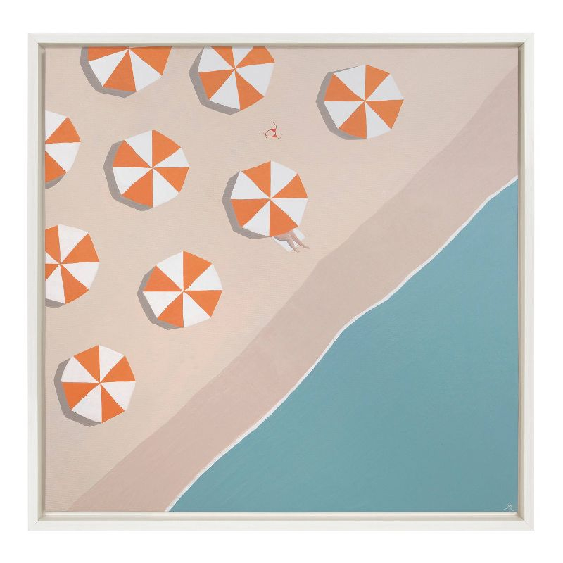 22" x 22" Sylvie The Early Bird by Rachel Dowd Framed Wall Canvas White - Kate & Laurel All Things Decor