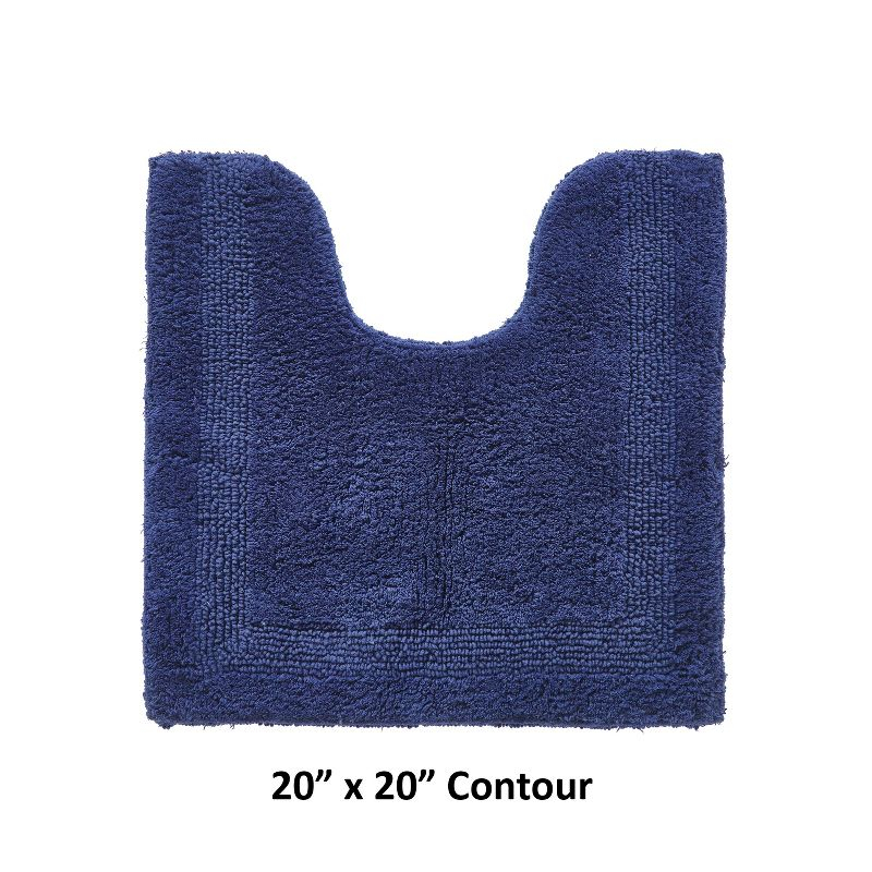 Better Trends Lux 100% Cotton Tufted Solid Reversible Bath Rug 20" x 20" Contour - Navy