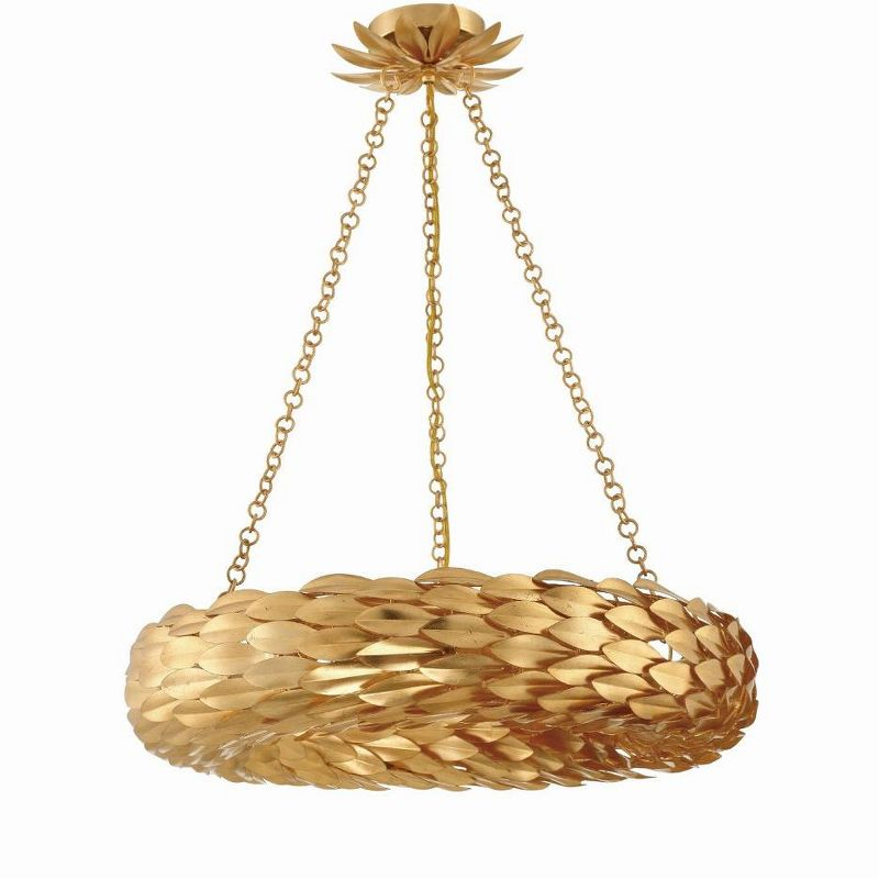 Crystorama Lighting Broche 6 - Light Pendant in  Antique Gold