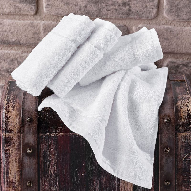 Hawmam Linen Washcloth Linen Set Original Turkish Cotton, Maximum Softness & Absorbency Face Towels for Kitchen & Cleaning (White)