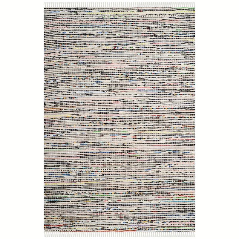 Rag Rug RAR125 Hand Woven Indoor Area Rug - Ivory/Multi - 4'x6' - Safavieh.
