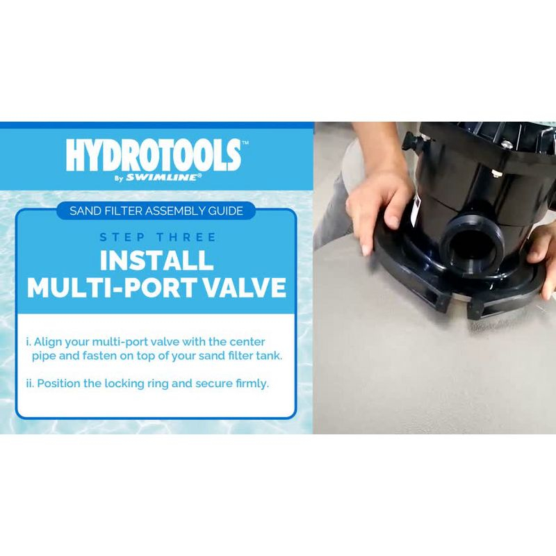 Swimline 12" .33HP HydroTools Sand Filter Pool Cleaning System Pump for 8000 Gallons Above Ground Swimming Pools and 4 Way Function Valve (71225)