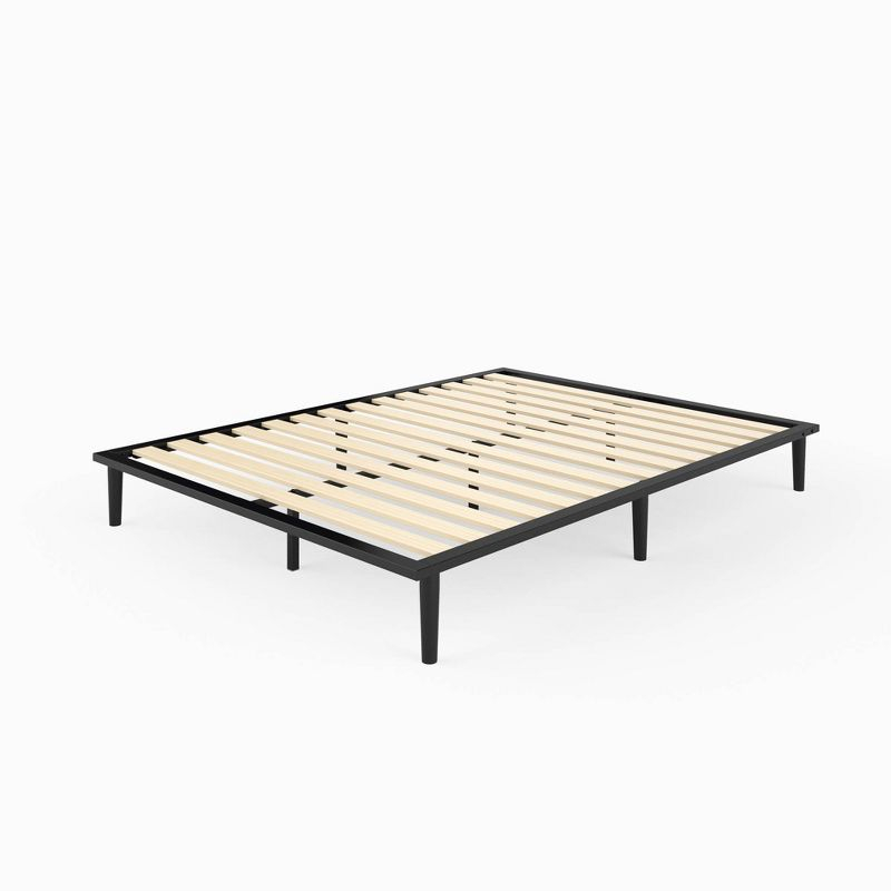 Zinus King Parker Platform Bed Frame with Tapered Legs Black: Steel Construction, No Box Spring Needed, 5-Year Warranty