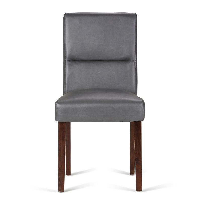 WyndenHall Set of 2 Seymour Parson Dining Chairs Stone Gray: High Back, Wood Legs, Comfort Foam