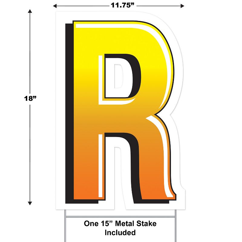 Beistle Plastic  R  Yard Sign, 18", (1/Pkg) Multicolored