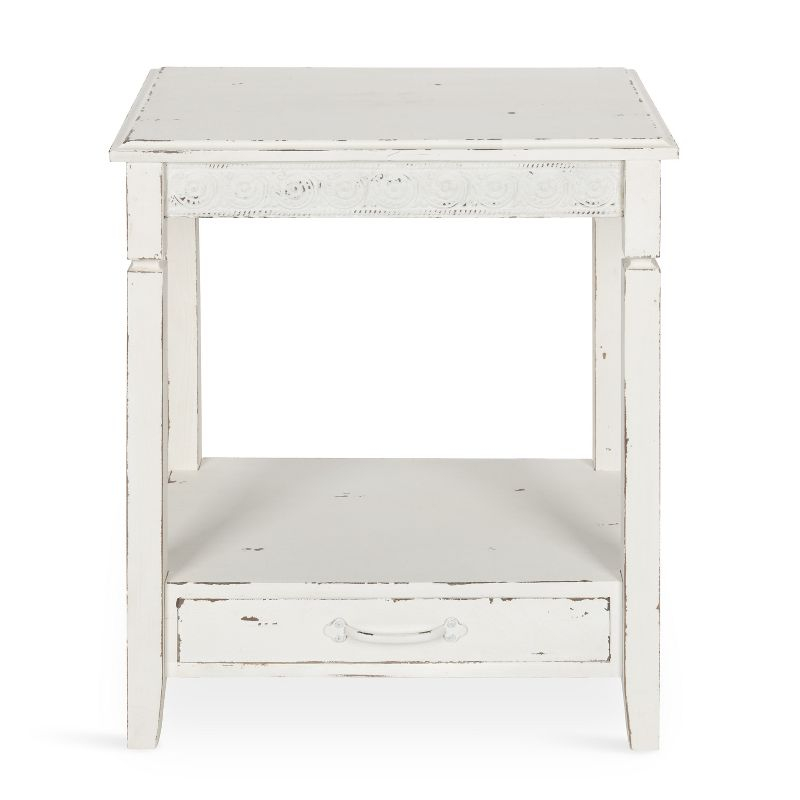 Kate and Laurel Idabelle Rectangle Wood Side Table, 13.5x22x27.75, White