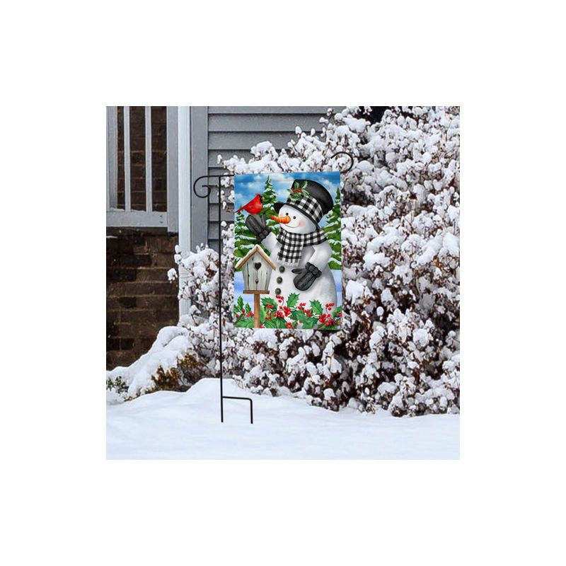 Briarwood Lane Winter Garden Flag 12x18 For Outdoor Checkered Snowman For Winter Garden Flag Flags For Outside