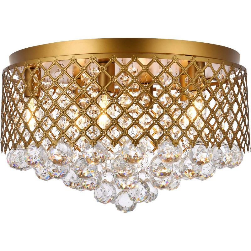 Elegant Lighting Tully 6 lights brass flush mount
