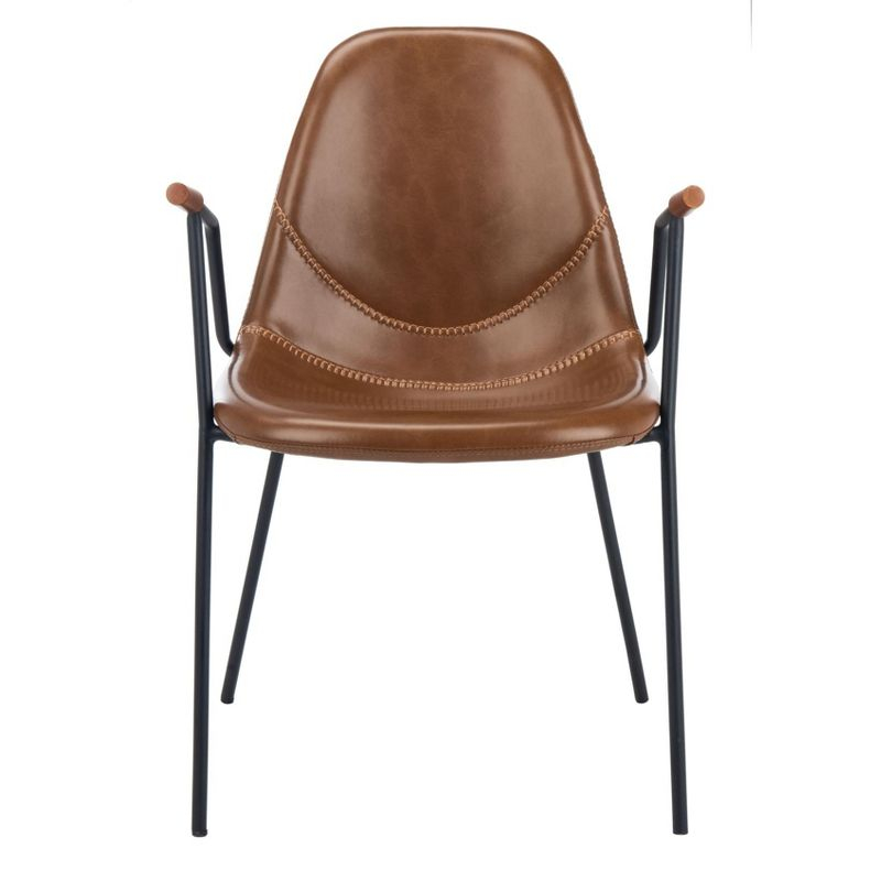 Tanner Mid-Century Dining Chair (Set of 2) - DCH3001 - Cognac/Black - Safavieh