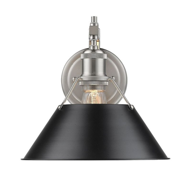 Golden Lighting Orwell 1-Light Wall Sconce in Pewter with Black