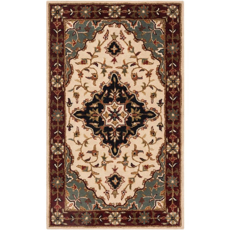 Heritage HG760 Hand Tufted Area Rug - Ivory/Red - 3'x5' - Safavieh.