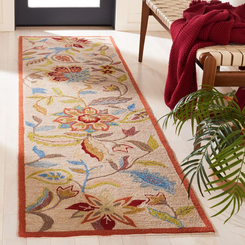 Four Seasons FRS435 Hand Hooked Runner Rug - Ivory/Rust - 2'3"x8' - Safavieh.