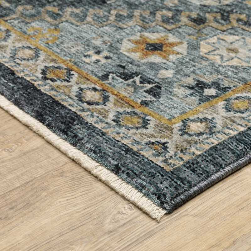 Oriental Weavers Aberdeen 7150B Blue/ Gold Indoor Area Rug - 5'3" x 7'6"