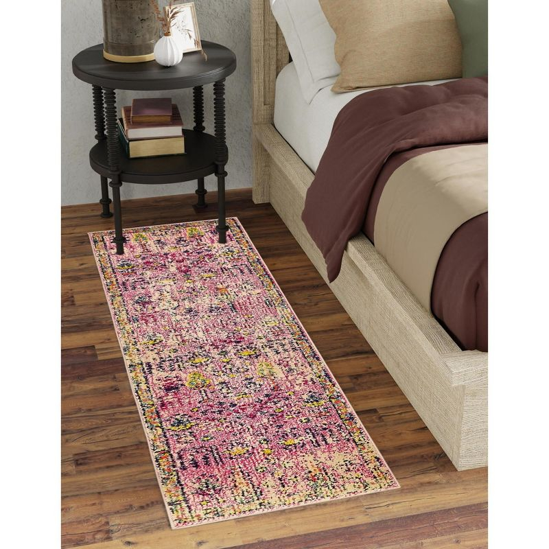 Unique Loom Monterey Collection Area Rug - Adobe (2' 7" x 10' Runner Pink/Blue)