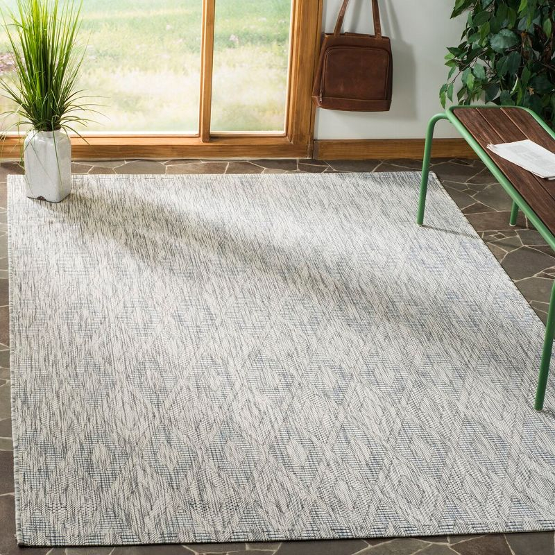 Courtyard CY8522 Power Loomed Indoor and Outdoor Area Rug - Grey/Grey - 5'3"x7'7" - Safavieh