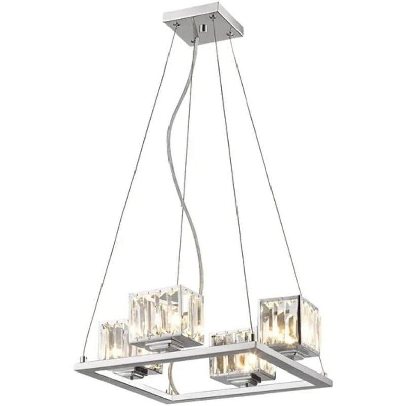Chloe Lighting CH20038CM16-UP4 Trilluminate Contemporary 4 Light Chrome Finish Crystal Shade Mini Chandelier 16" Wide