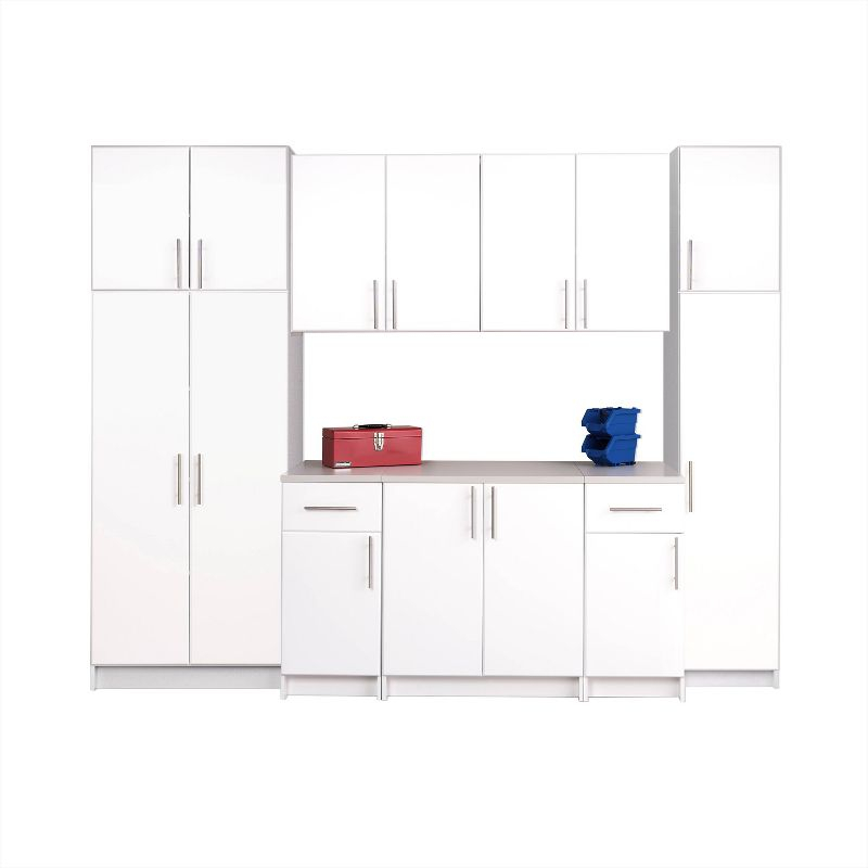 112" Elite with 9 Storage Cabinet Set White - Prepac: Laminated Composite Wood, Adjustable Shelves