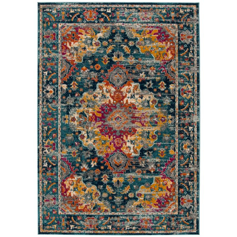 Madison MAD154 Power Loomed Indoor Accent Rug - Teal/Fuchsia - 3'x5' - Safavieh