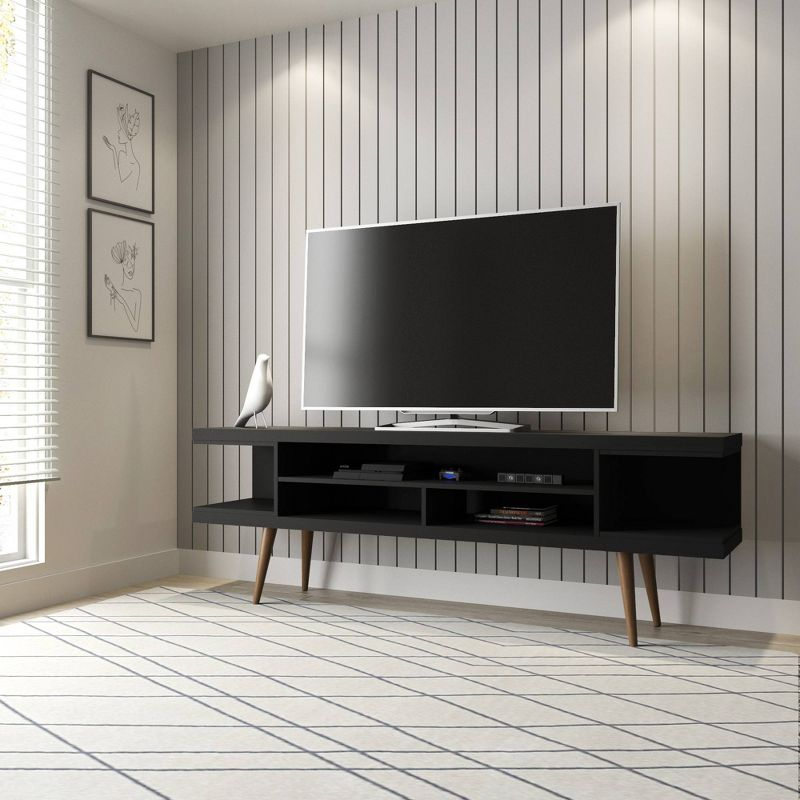 Utopia TV Stand for TVs up to 65" Black - Manhattan Comfort: Modern Media Console with Cable Management