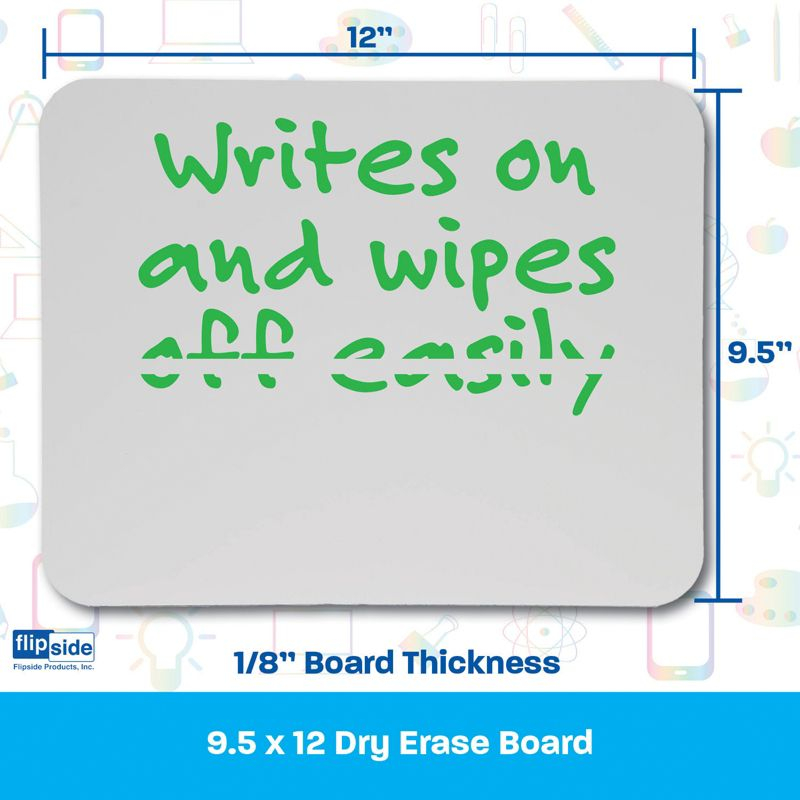 Flipside Products Dry Erase Board Bulk, 9.5" x 12", Pack of 12