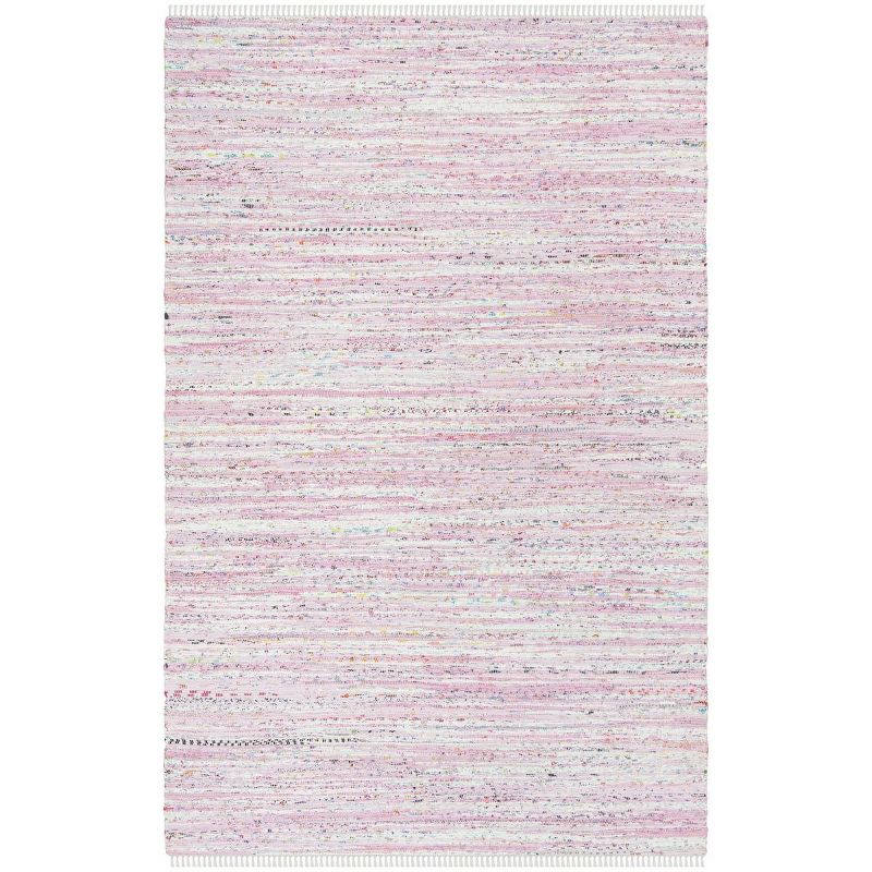 Rag Rug RAR125 Hand Woven Indoor Area Rug - Light Pink/Multi - 6'x9' - Safavieh.