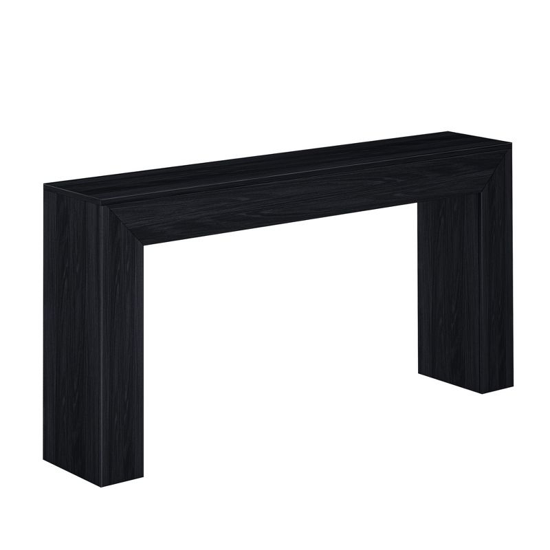 Plank+Beam Grand Console table, 66" Solid Wood Modern Sofa Table, Entryway Table for Hallway, Behind the Couch, Living Room, Foyer, Black Wirebrush