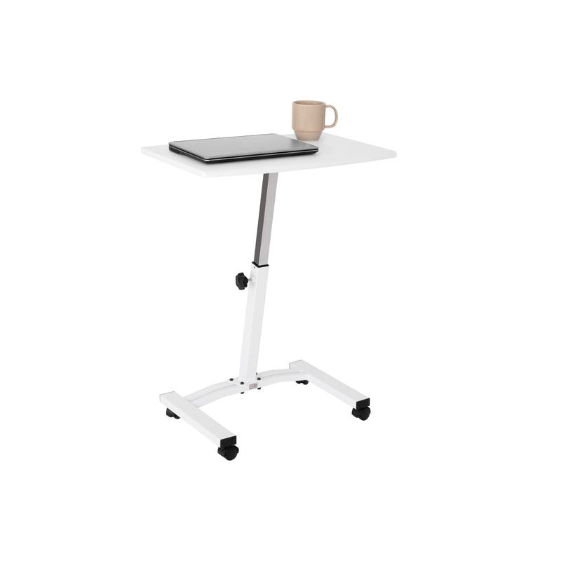Seville Classics 23.75" Height Adjustable Mobile Laptop Desk, White
