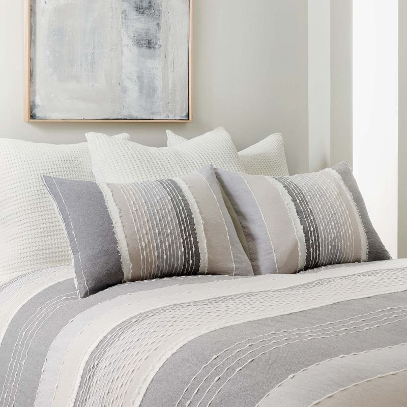 Santander Grey Duvet Set - One Twin Duvet and One Standard Sham - Levtex Home