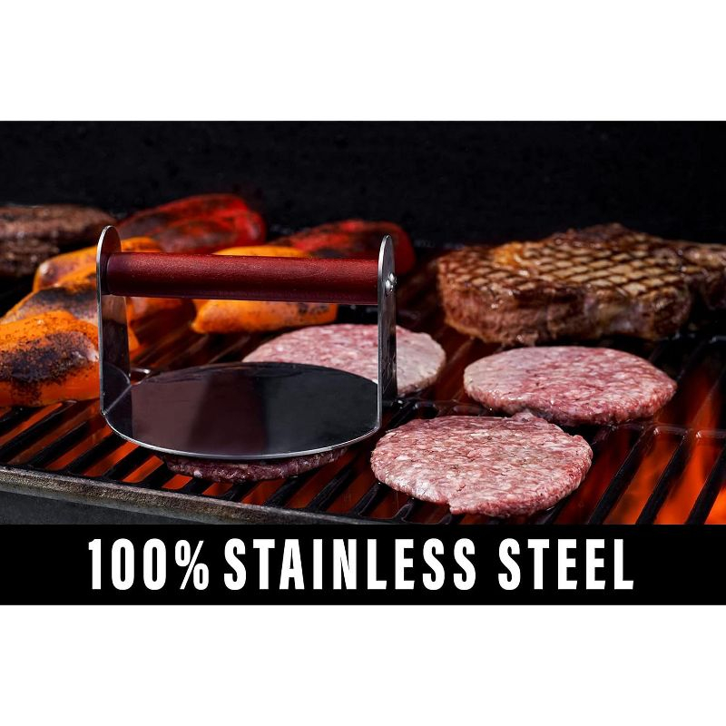 Bellemain 6" Stainless Steel Smash Burger Press with Wooden Handle Perfect for Grill & Griddle