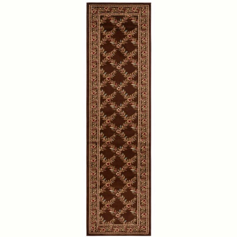 Lyndhurst LNH557 Power Loomed Runner Rug - Brown/Brown - 2'3"x12' - Safavieh