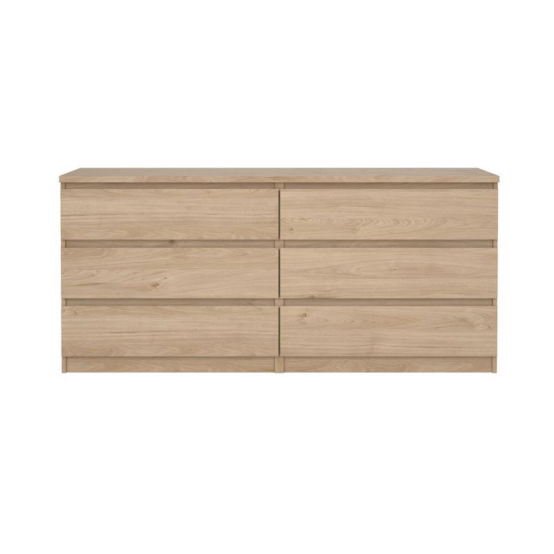Tvilum Scottsdale 6 Drawer Double Dresser, Jackson Hickory