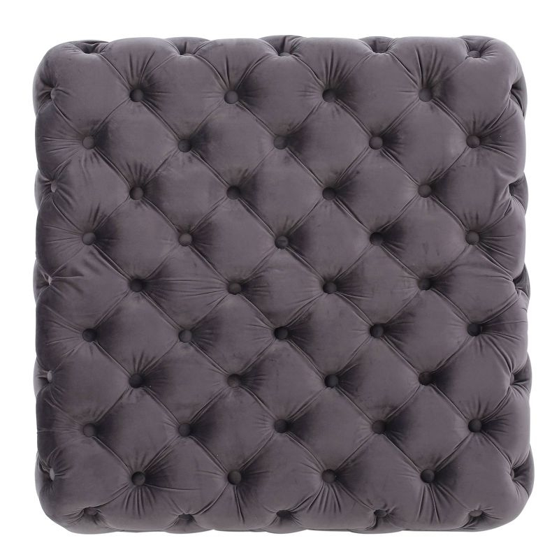 Jaymee New Velvet Ottoman - Gray - Christopher Knight Home