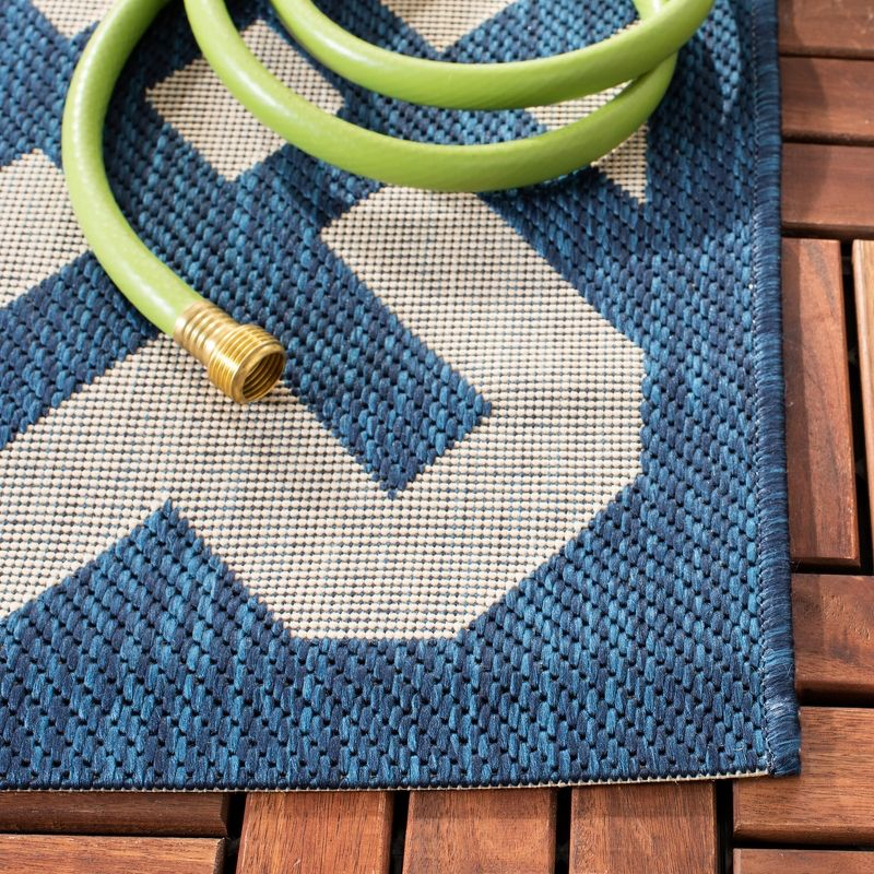 Courtyard CY6915 Power Loomed Indoor and Outdoor Accent Rug - Navy/Beige - 2'x3'7" - Safavieh