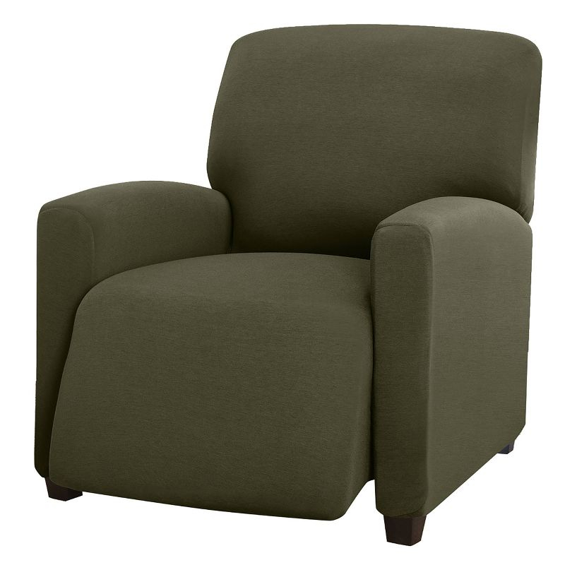 Jersey Large Recliner Slipcover Forest - Madison Industries: Elastic Fit, Polyester & Spandex, Indoor Use