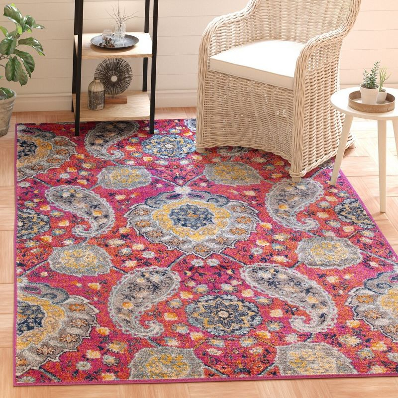 Madison MAD600 Power Loomed Indoor Area Rug - Fuchsia/Gold - 4'x6' - Safavieh