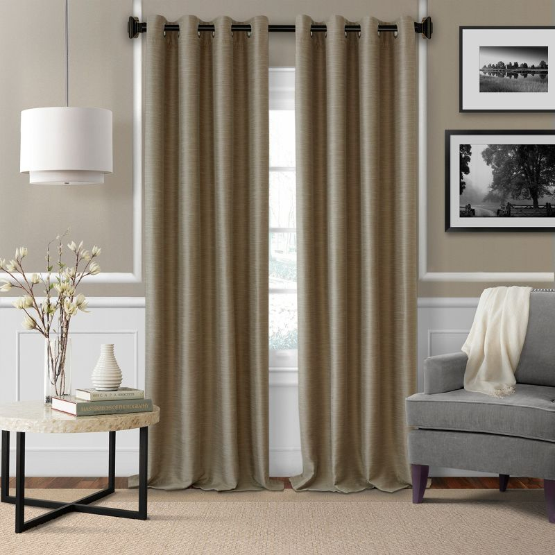 Florence 1" Window Drapery Single Curtain Rod with Stacked Square Finial - 28"-48" - Black - Elrene Home Fashions