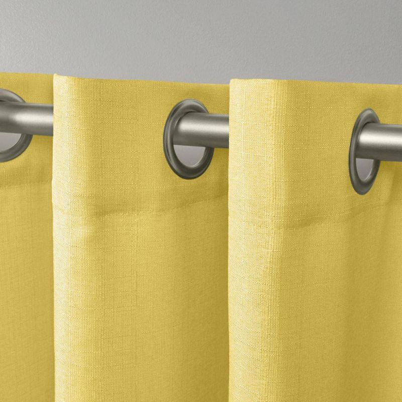 18"x54" Loha Light Filtering Window Valance Grommet Yellow - Exclusive Home: Solid Polyester, Machine Washable