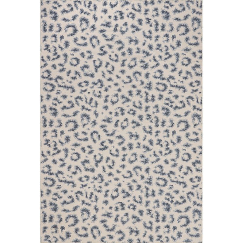 Nuloom Mason Machine Washable Contemporary Leopard Print Indoor Area Rug 6' in Blue Square