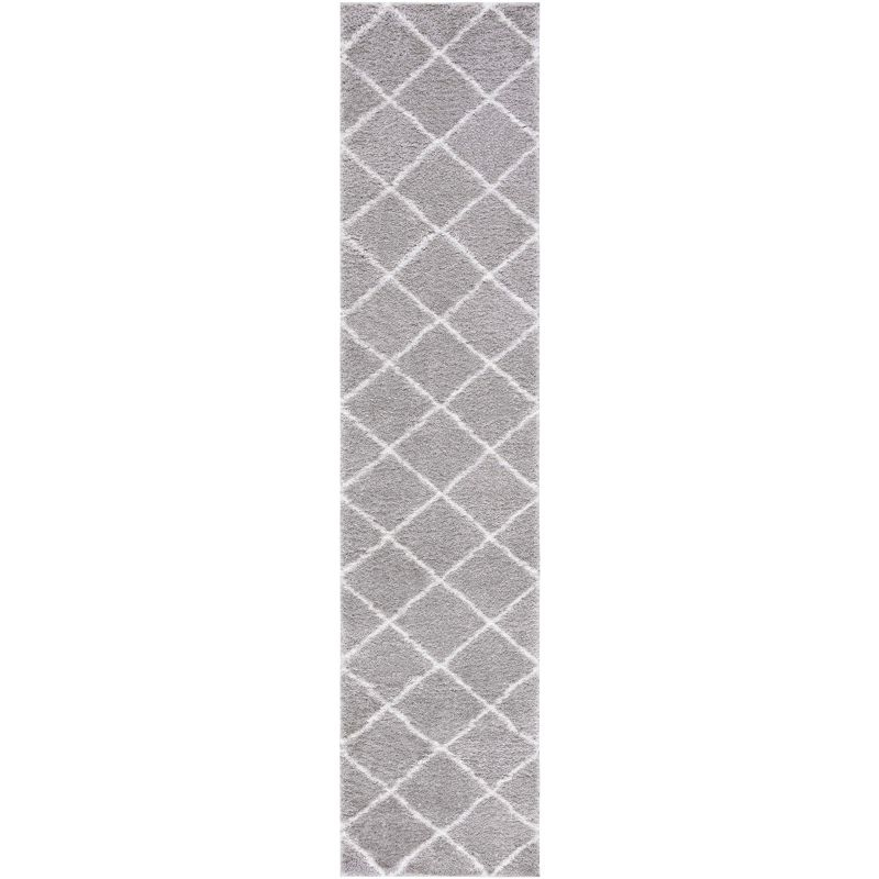 Tahoe Shag THO676 Power Loomed Indoor Runner Rug - Grey/White - 2'x9' - Safavieh