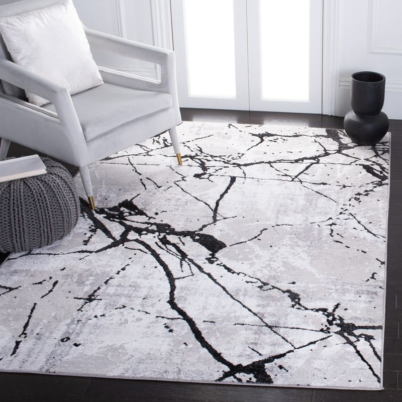 Amelia ALA293 Power Loomed Indoor Area Rug - Grey/Black - 8'x10' - Safavieh