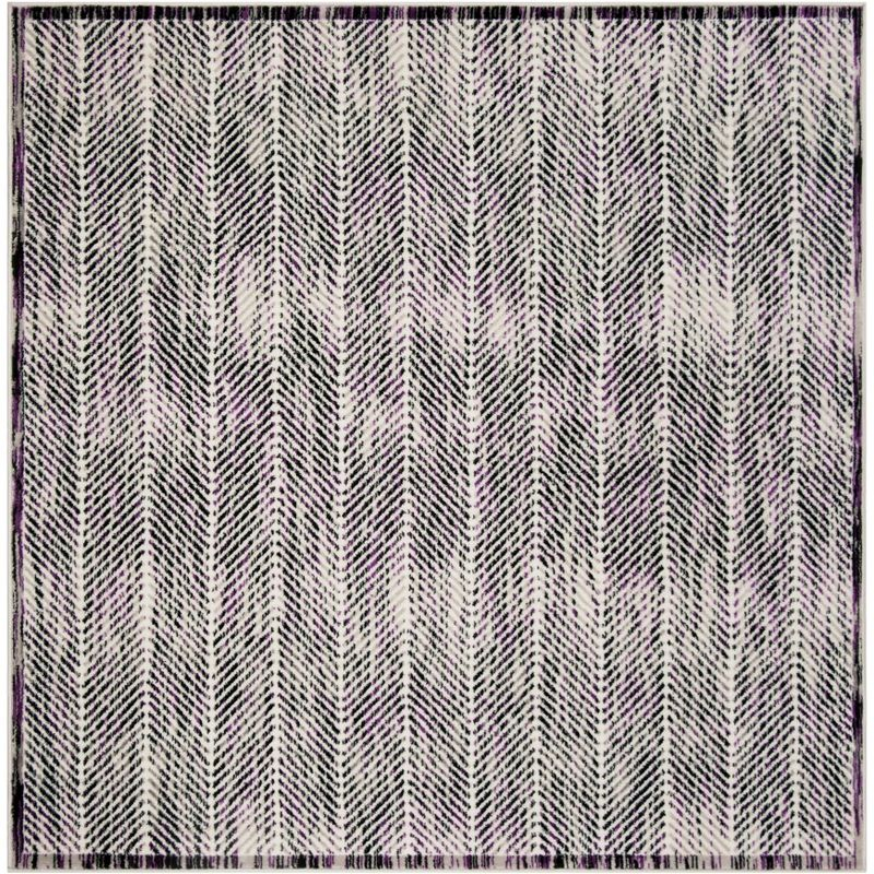 Skyler SKY194 Power Loomed Indoor Area Rug - Grey/Purple - 6'7"x6'7" - Safavieh