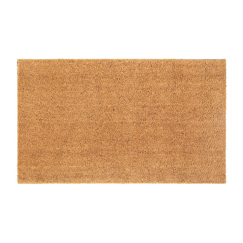 Flash Furniture Harbold 18" x 30" Indoor/Outdoor Solid Natural Coir Doormat with Non-Slip Backing in Natural