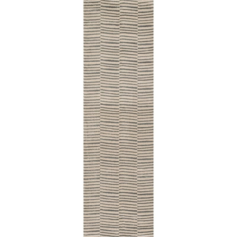 Momeni 2'3"x7'6" Xander Maxwell Machine Loomed Runner Rug Gray: Geometric Pattern, Indoor, Low Pile, Polyester & Polypropylene