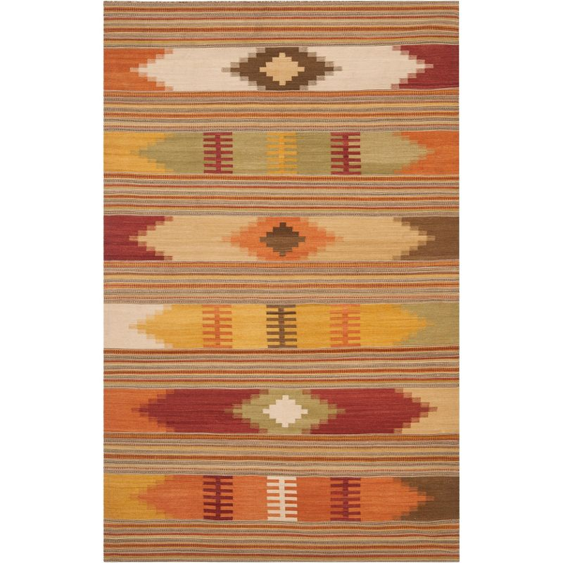 Kilim NVK177 Hand Woven Area Rug - Red/Multi - 6'x9' - Safavieh.