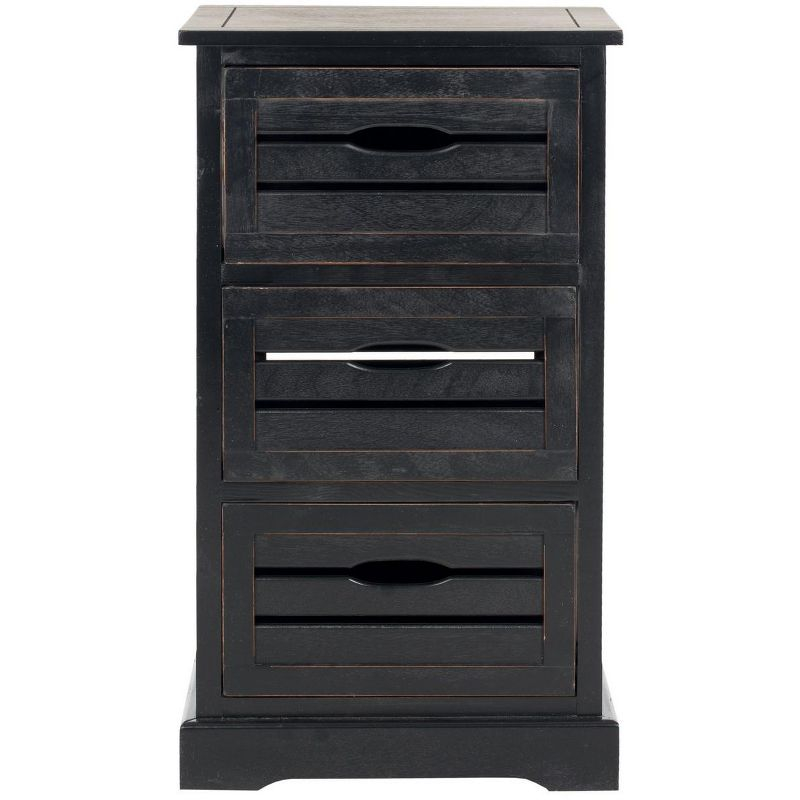 Samara 3 Drawer Cabinet - AMH5713 - Distressed Black - Safavieh Couture
