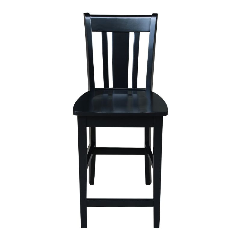 24" San Remo Counter Height Barstool Black - International Concepts: Solid Wood, Traditional Square Design, Durable Parawood