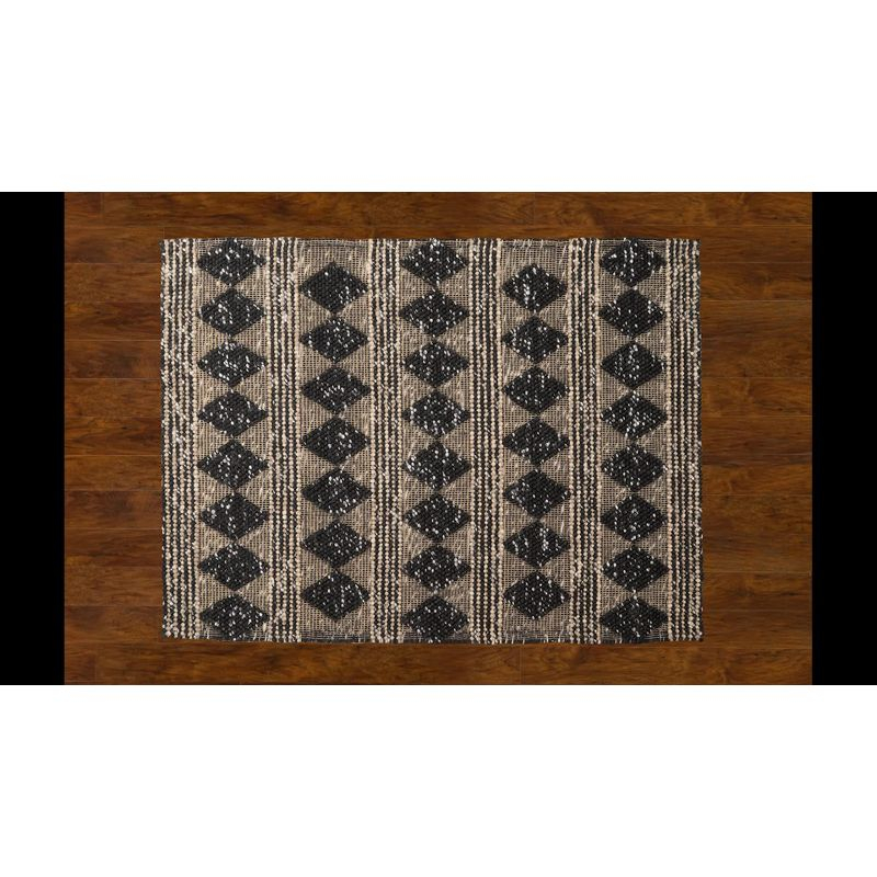 2'x3' Andes Alisa Accent Rug Charcoal - Momeni: Modern Geometric Wool & Viscose, Medium Pile, Handmade Rectangle Rug